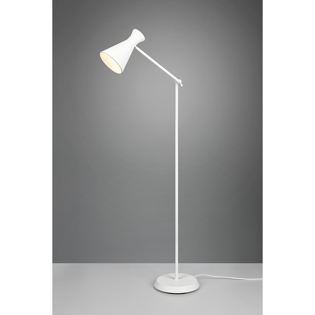 HLW LED LED Floor Lamp Trion Ewomi - White Floor Lamp with E27 Fitting and Foot Switch