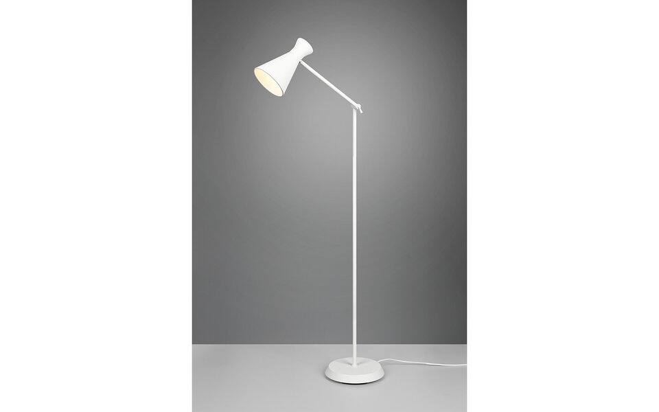 HLW LED LED Floor Lamp Trion Ewomi - White Floor Lamp with E27 Fitting and Foot Switch