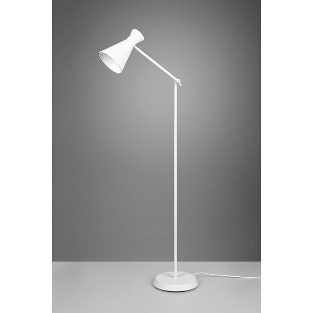 HLW LED LED Floor Lamp Trion Ewomi - White Floor Lamp with E27 Fitting and Foot Switch
