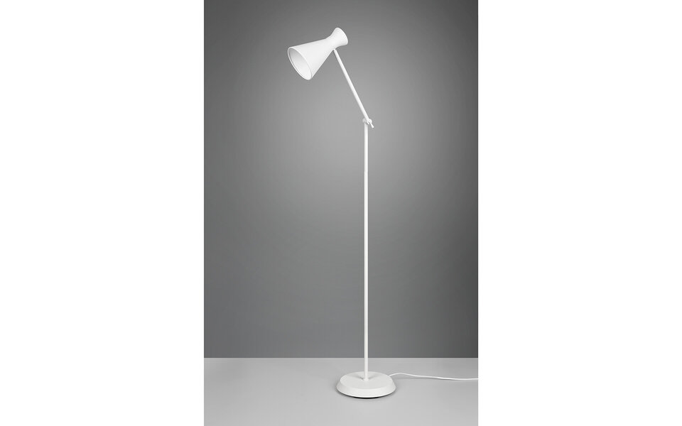 HLW LED LED Floor Lamp Trion Ewomi - White Floor Lamp with E27 Fitting and Foot Switch