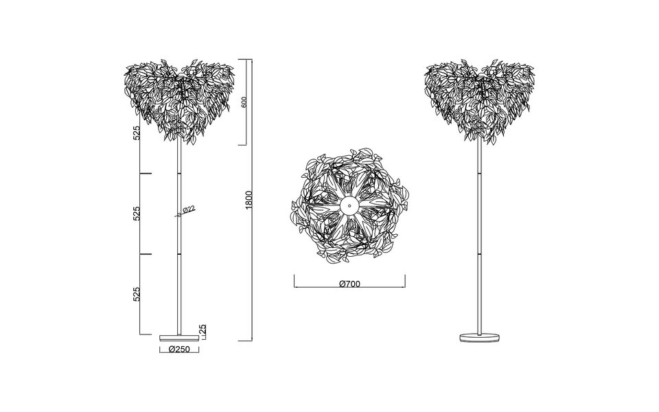 HLW LED LED Vloerlamp Trion Lovy - Stijlvolle Zwarte Vloerlamp met Gouden Accenten, 3-lichts