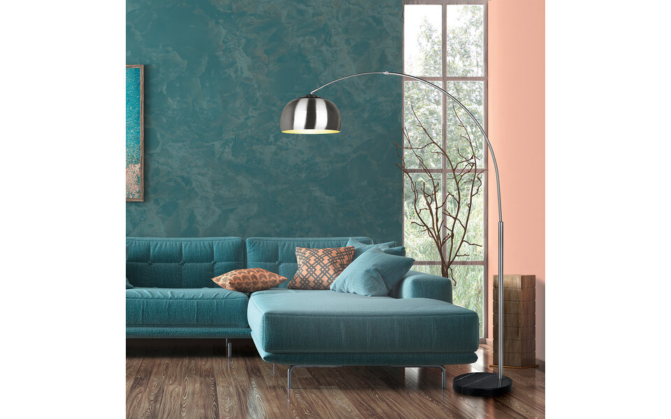 HLW LED LED Floor Lamp Trion Arginta - Matte Nickel, E27 Fitting, 1-light Floor Lamp