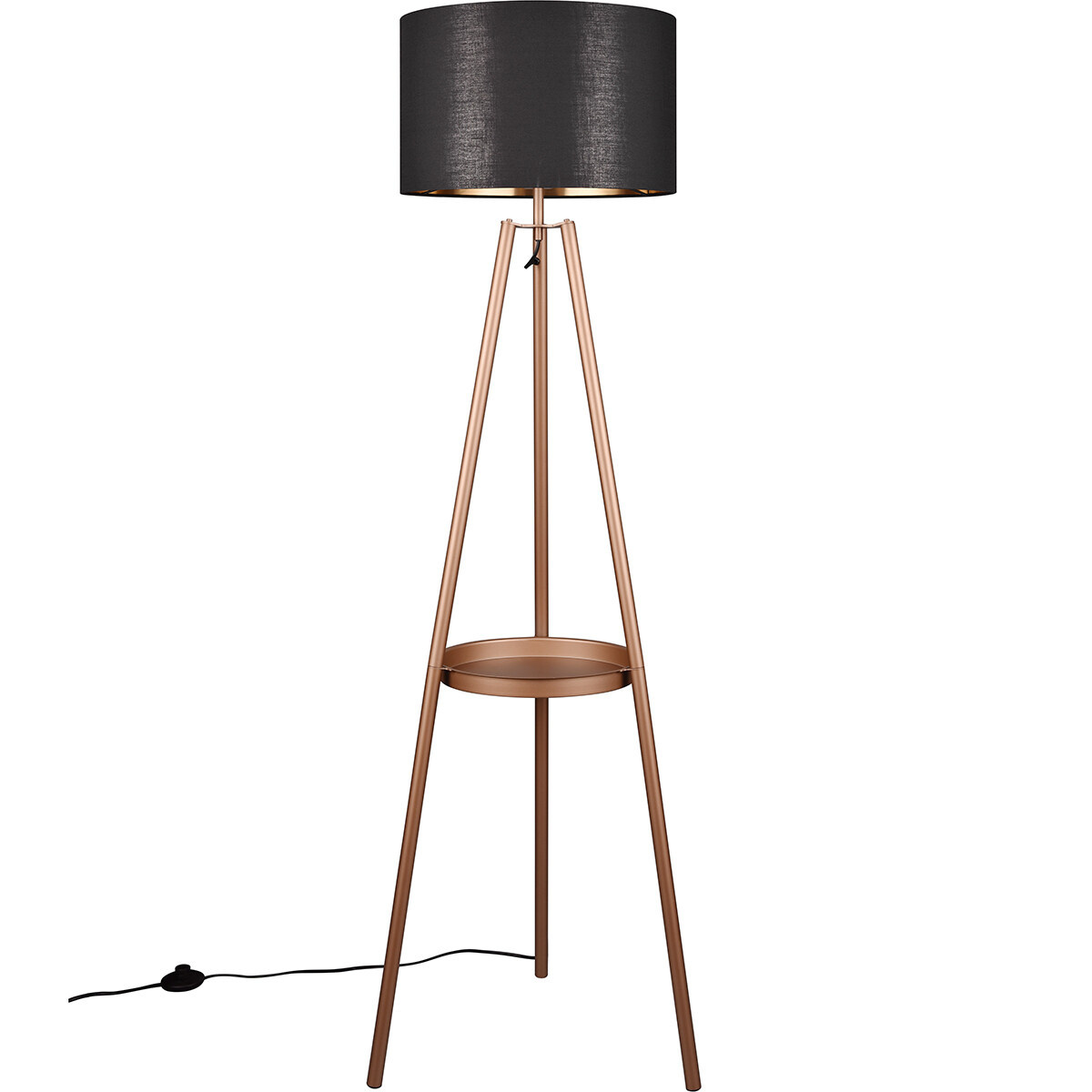 LED Vloerlamp Trion Loet - Elegante Metalen Vloerlamp Coffee Kleur met E27