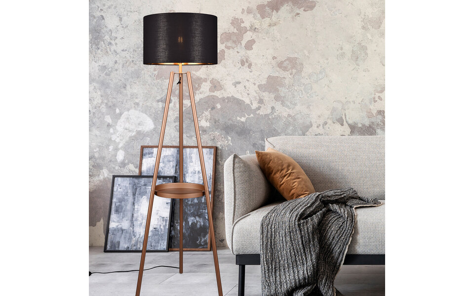 HLW LED LED Floor Lamp Trion Loet - Elegant Metal Floor Lamp Coffee Color with E27