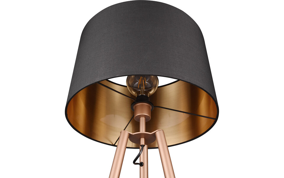 HLW LED LED Vloerlamp Trion Loet - Elegante Metalen Vloerlamp Coffee Kleur met E27 HLW LED LED Vloerlamp Trion Loet - Elegante Metalen Vloerlamp Coffee Kleur met E27