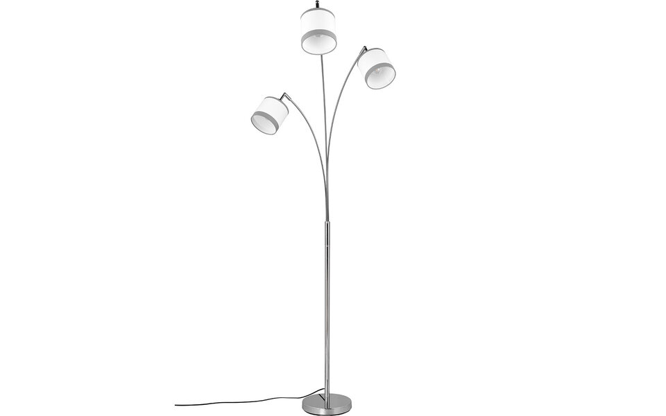 HLW LED LED Floor Lamp Trion Vamos - Metal 3-light Floor Lamp with E14 fitting and chrome finish