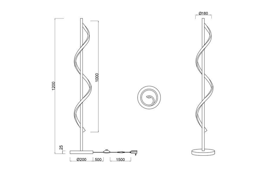 HLW LED Dimmable LED Floor Lamp 5W - White Metal Floor Lamp with Neutral White Light