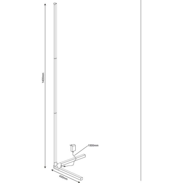 HLW LED LED Floor Lamp 10W - Black Dimmable RGB Floor Lamp with Adjustable Beam Angle