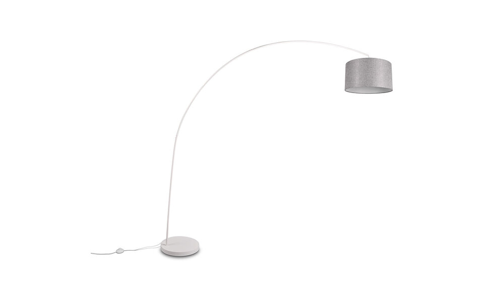 HLW LED Stijlvolle LED Vloerlamp Mat Wit - Rond Design, Metalen Vloerlamp met E27 Fitting