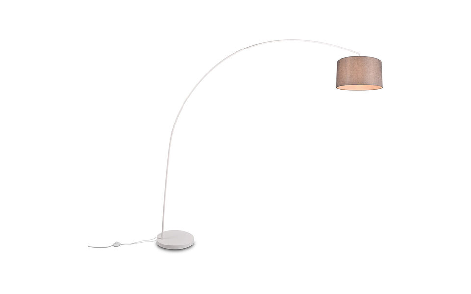 HLW LED Stijlvolle LED Vloerlamp Mat Wit - Rond Design, Metalen Vloerlamp met E27 Fitting