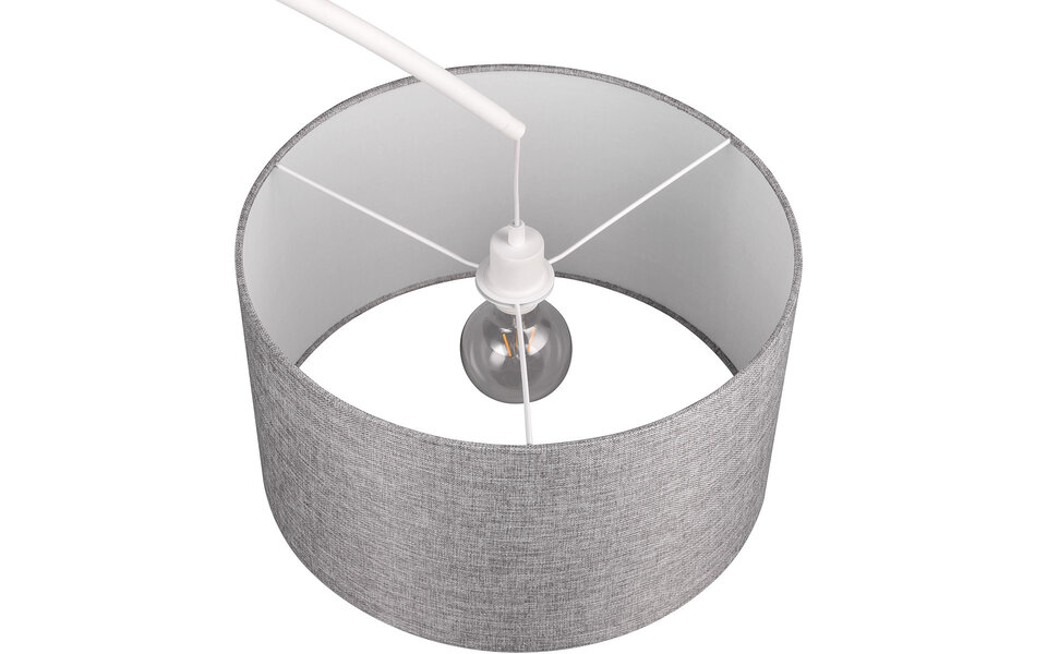 HLW LED Stijlvolle LED Vloerlamp Mat Wit - Rond Design, Metalen Vloerlamp met E27 Fitting