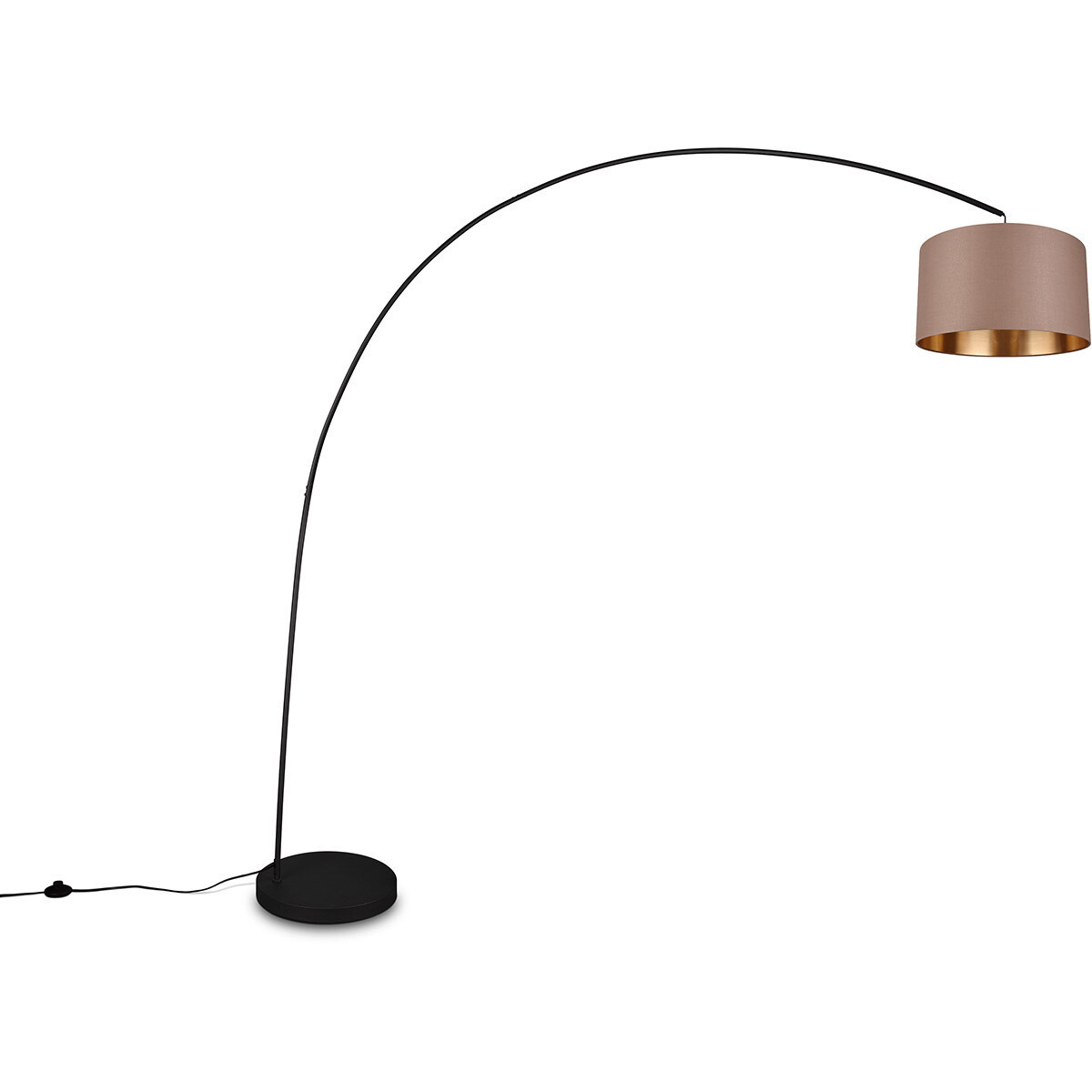 LED Vloerlamp Trion Yavas - Metalen Vloerlamp Taupe met Voetschakelaar en E27 Fitting