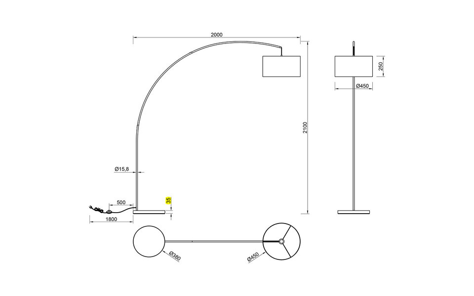 HLW LED LED Vloerlamp Trion Yavas - Metalen Vloerlamp Taupe met Voetschakelaar en E27 Fitting