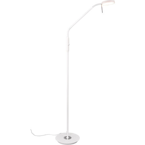 LED Vloerlamp 12W Dimbaar - Metalen Witte Vloerlamp Trion Amon Met Flexibele Arm LED Vloerlamp 12W Dimbaar - Metalen Witte Vloerlamp Trion Amon Met Flexibele Arm