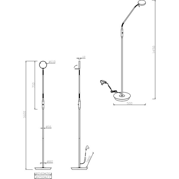 HLW LED LED Vloerlamp 12W Dimbaar - Metalen Witte Vloerlamp Trion Amon Met Flexibele Arm HLW LED LED Vloerlamp 12W Dimbaar - Metalen Witte Vloerlamp Trion Amon Met Flexibele Arm