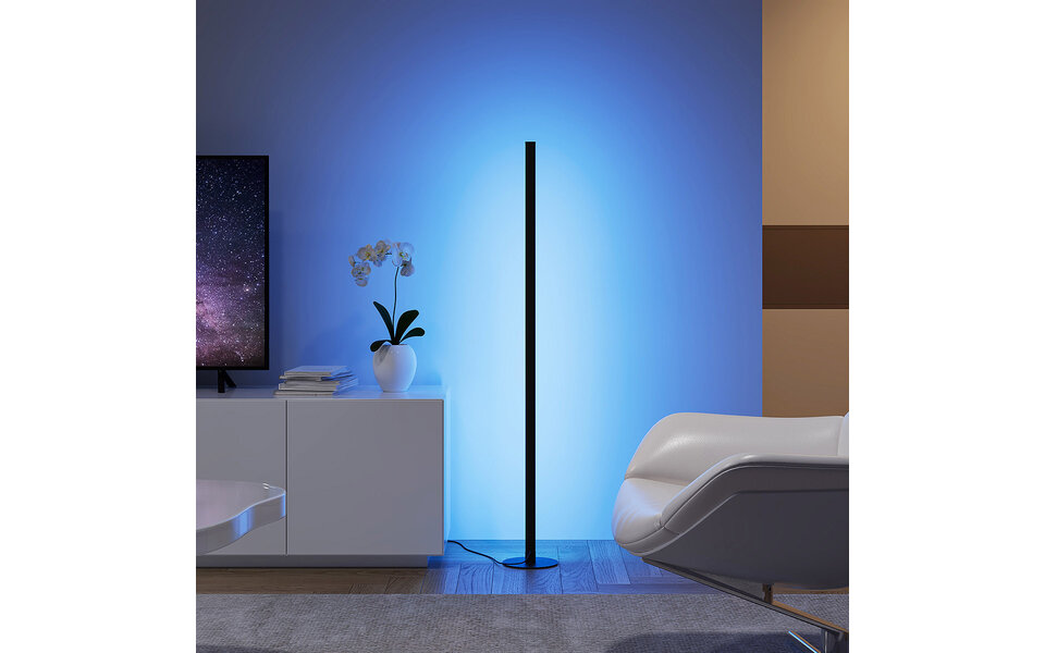 HLW LED LED Floor Lamp Trion Teno – RGBW, 11W Dimmable, Black Metal Floor Lamp HLW LED LED Floor Lamp Trion Teno – RGBW, 11W Dimmable, Black Metal Floor Lamp