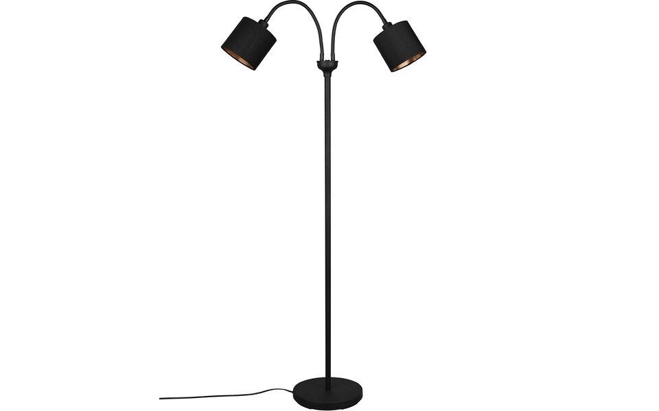 HLW LED LED Vloerlamp Trion Moty - 2-lichts Metalen Vloerlamp in Mat Zwart