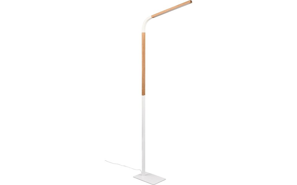 HLW LED Dimbare LED Vloerlamp 11W - Warm Wit 2700K–3000K - Witte Metalen Vloerlamp