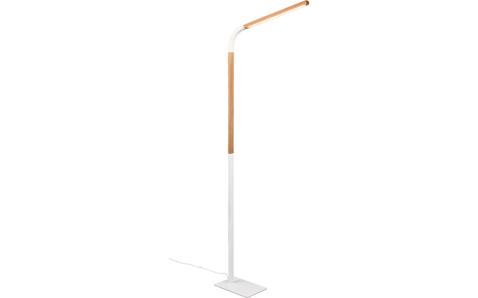 HLW LED Dimbare LED Vloerlamp 11W - Warm Wit 2700K–3000K - Witte Metalen Vloerlamp