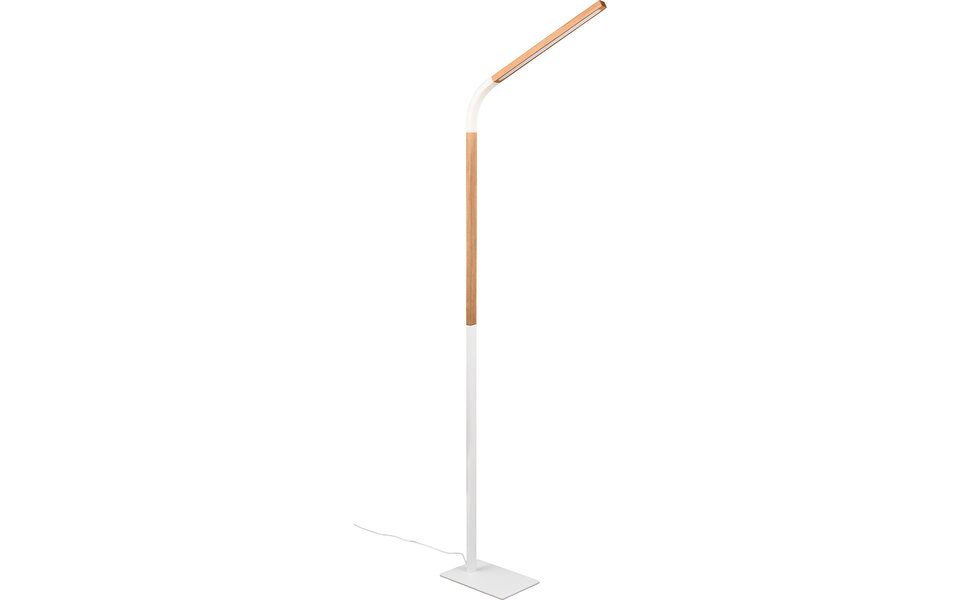 HLW LED Dimbare LED Vloerlamp 11W - Warm Wit 2700K–3000K - Witte Metalen Vloerlamp