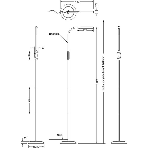 HLW LED Stijlvolle witte LED vloerlamp 5W met stoffen kap en aanraakschakelaar – Trion Root HLW LED Stijlvolle witte LED vloerlamp 5W met stoffen kap en aanraakschakelaar – Trion Root