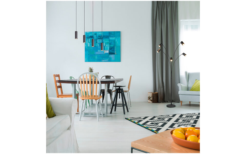 HLW LED LED Floor Lamp Trion Harley - 5-light Matte Black Metal Floor Lamp with GU10 Fitting and IP20