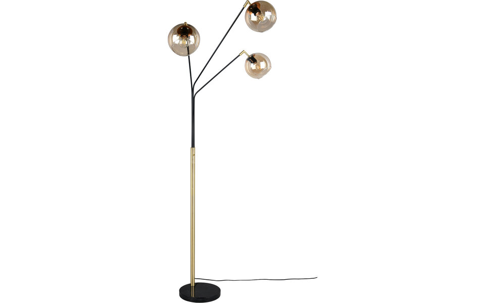 HLW LED LED Vloerlamp Trion Tonton - 3-lichts Metalen Zwart/Goud - IP20