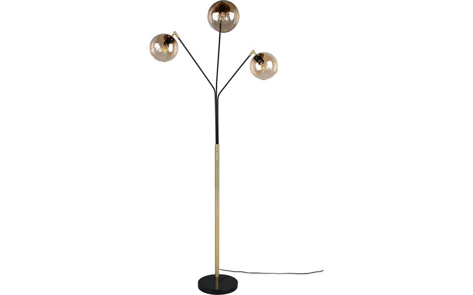 HLW LED LED Vloerlamp Trion Tonton - 3-lichts Metalen Zwart/Goud - IP20