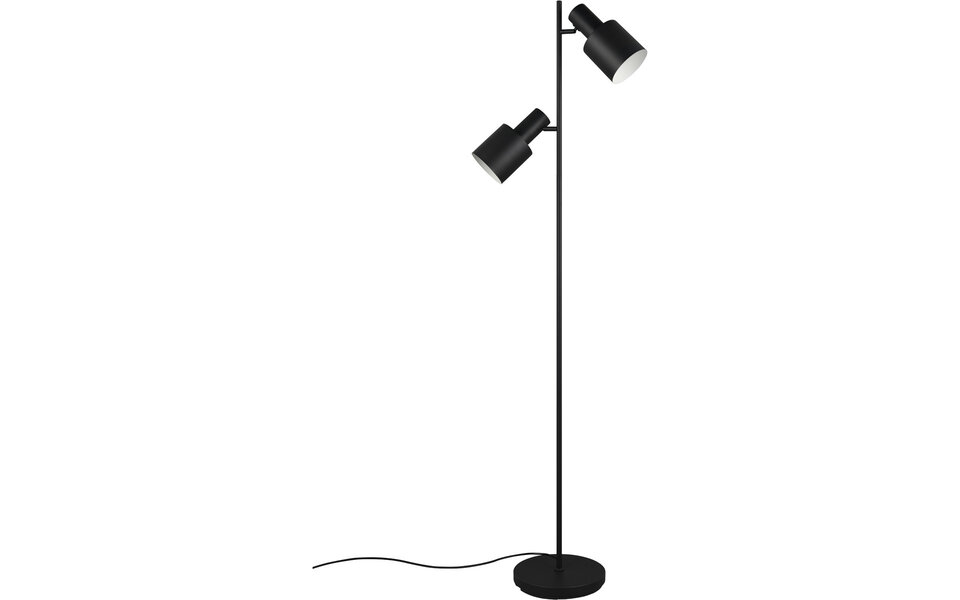 HLW LED LED Vloerlamp Trion Guido - 2-lichts Mat Zwarte Metalen Vloerlamp met IP20 HLW LED LED Vloerlamp Trion Guido - 2-lichts Mat Zwarte Metalen Vloerlamp met IP20