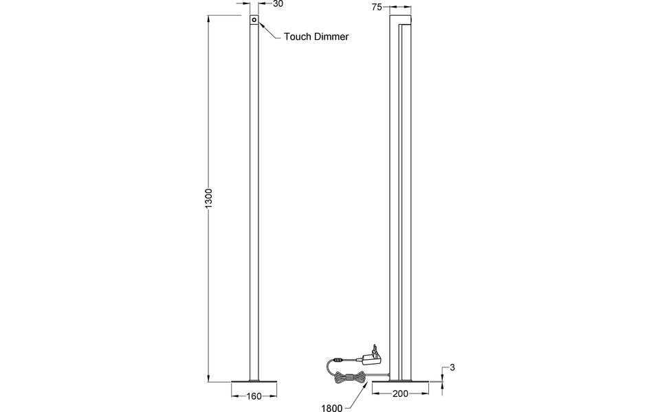 HLW LED LED Floor Lamp Trion Kero 21W - Dimmable, Metal Floor Lamp with Adjustable Color