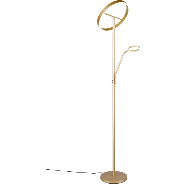 HLW LED Dimmable LED Floor Lamp - Gold Metal Floor Lamp with 5W LED and Adjustable Color