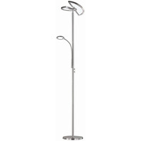 Dimbare LED Vloerlamp Trion Spat 20W - Rond & Mat Chroom