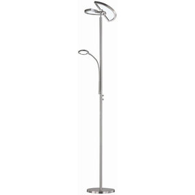 Dimbare LED Vloerlamp Trion Spat 20W - Rond & Mat Chroom Dimbare LED Vloerlamp Trion Spat 20W - Rond & Mat Chroom