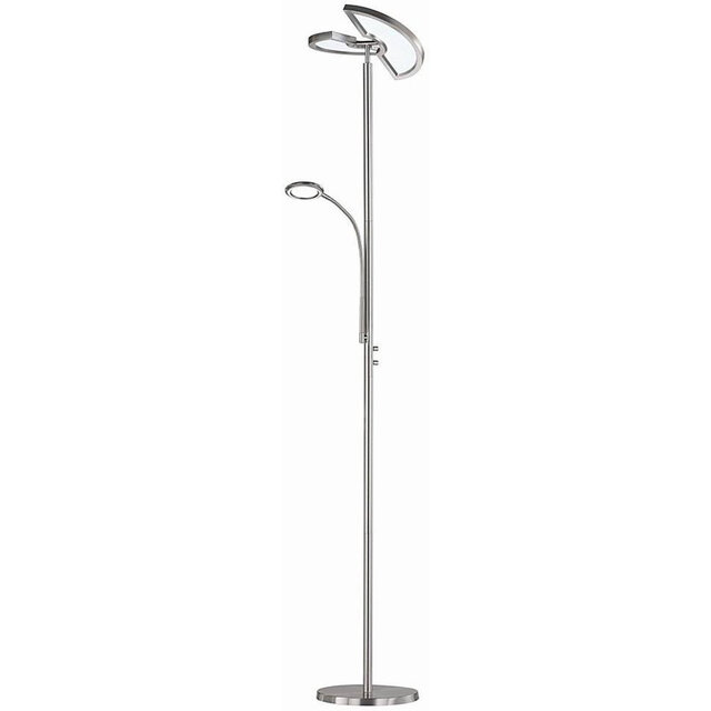 Dimbare LED Vloerlamp Trion Spat 20W - Rond & Mat Chroom Verlichting per ruimte Dimbare LED Vloerlamp Trion Spat 20W - Rond & Mat Chroom Verlichting per ruimte