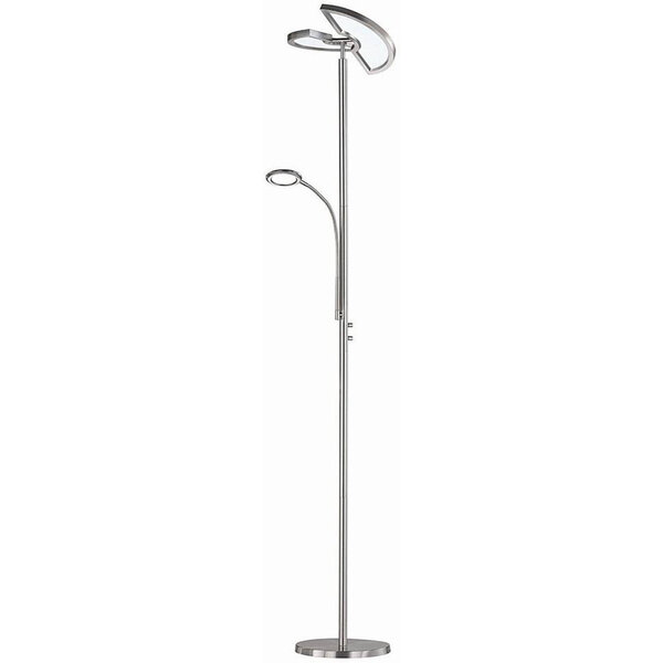 HLW LED LED Vloerlamp Trion Spat 20W + 3W - Dimbaar, Aanpasbare Kleur & Mat Chroom HLW LED LED Vloerlamp Trion Spat 20W + 3W - Dimbaar, Aanpasbare Kleur & Mat Chroom