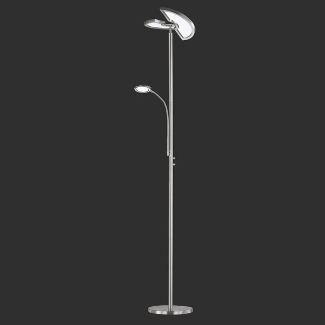 Ronde dimbare LED vloerlamp in mat chroom met 23W vermogen en 2340 lumen lichtopbrengst Ronde dimbare LED vloerlamp in mat chroom met 23W vermogen en 2340 lumen lichtopbrengst
