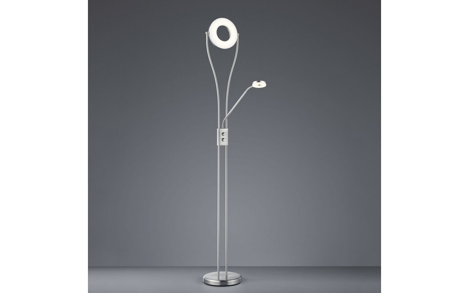 HLW LED LED Vloerlamp Trion Renny - Dimbaar, Warm Wit 2700K–3000K, Mat Nikkel, 22W