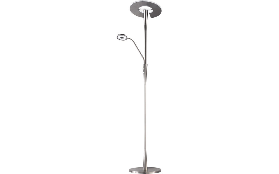 HLW LED Dimmable LED Floor Lamp Trion Qubico 34W - Matte Nickel, 2-light, Adjustable Color