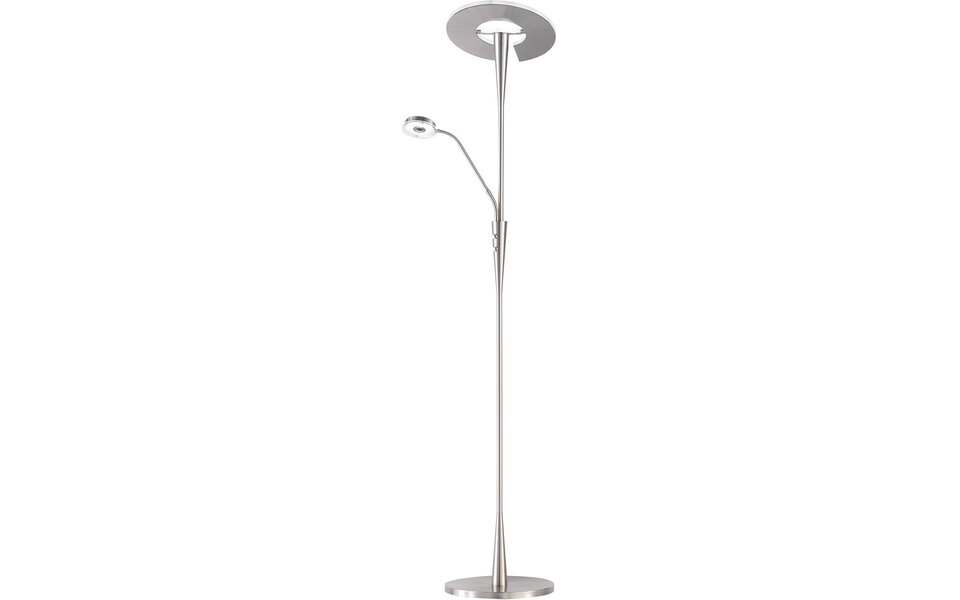 HLW LED Dimmable LED Floor Lamp Trion Qubico 34W - Matte Nickel, 2-light, Adjustable Color