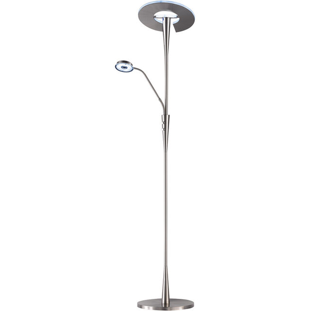 HLW LED Dimmable LED Floor Lamp Trion Qubico 34W - Matte Nickel, 2-light, Adjustable Color