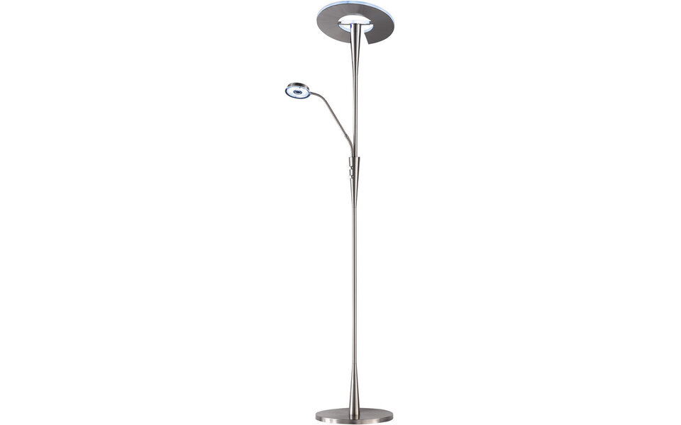 HLW LED Dimmable LED Floor Lamp Trion Qubico 34W - Matte Nickel, 2-light, Adjustable Color