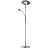HLW LED Dimmable LED Floor Lamp Trion Qubico 34W - Matte Nickel, 2-light, Adjustable Color