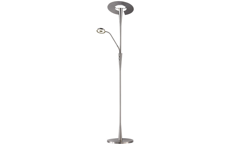 HLW LED Dimmable LED Floor Lamp Trion Qubico 34W - Matte Nickel, 2-light, Adjustable Color