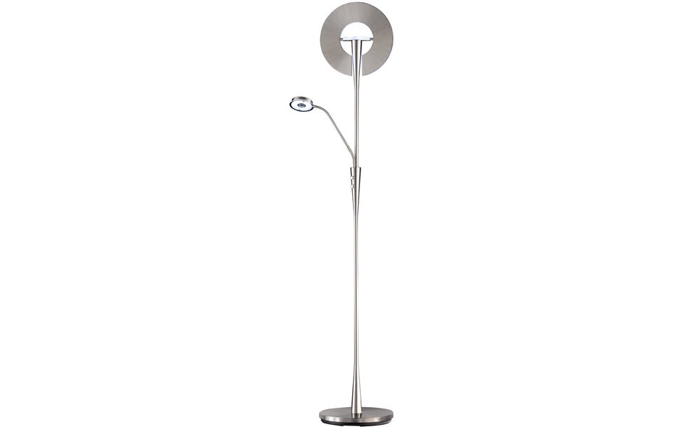 HLW LED Dimmable LED Floor Lamp Trion Qubico 34W - Matte Nickel, 2-light, Adjustable Color