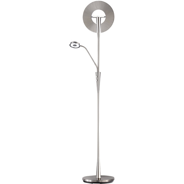 HLW LED Dimmable LED Floor Lamp Trion Qubico 34W - Matte Nickel, 2-light, Adjustable Color