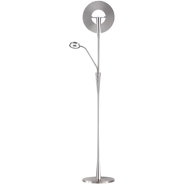 HLW LED Dimmable LED Floor Lamp Trion Qubico 34W - Matte Nickel, 2-light, Adjustable Color