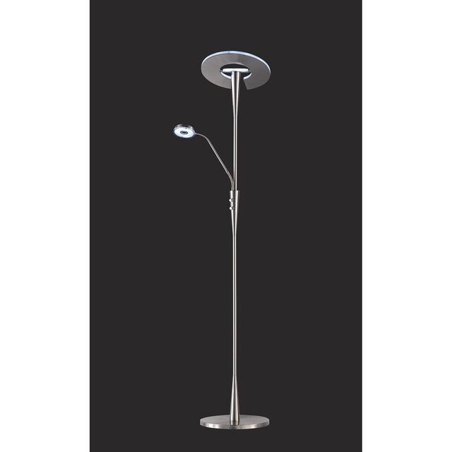HLW LED Dimmable LED Floor Lamp Trion Qubico 34W - Matte Nickel, 2-light, Adjustable Color