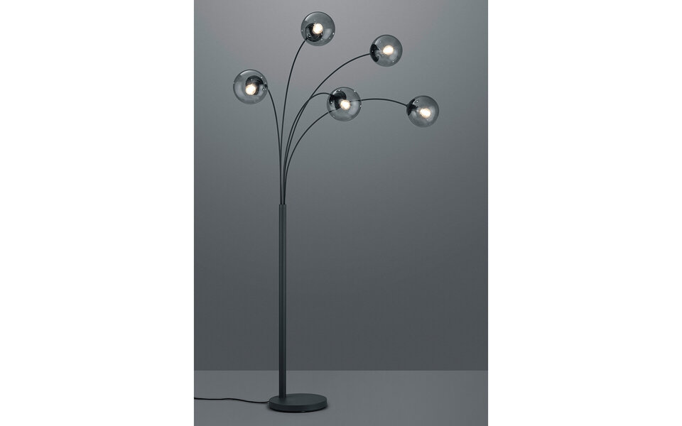 HLW LED LED Floor Lamp Trion Balina with 5 E14 Fittings - Matte Anthracite & Aluminum