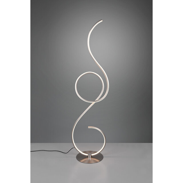 HLW LED Dimbare LED Vloerlamp Trion Jivino 23W - Rond, Mat Nikkel & Aanpasbare Kleur HLW LED Dimbare LED Vloerlamp Trion Jivino 23W - Rond, Mat Nikkel & Aanpasbare Kleur