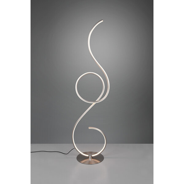 HLW LED Dimbare LED Vloerlamp Trion Jivino 23W - Rond, Mat Nikkel & Aanpasbare Kleur HLW LED Dimbare LED Vloerlamp Trion Jivino 23W - Rond, Mat Nikkel & Aanpasbare Kleur